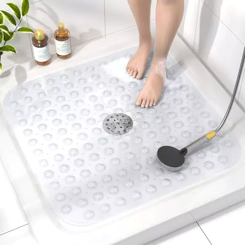 HITSLAM Antirutschmatte für Dusche mit Saugnäpfen - BPA-frei und maschinenwaschbar