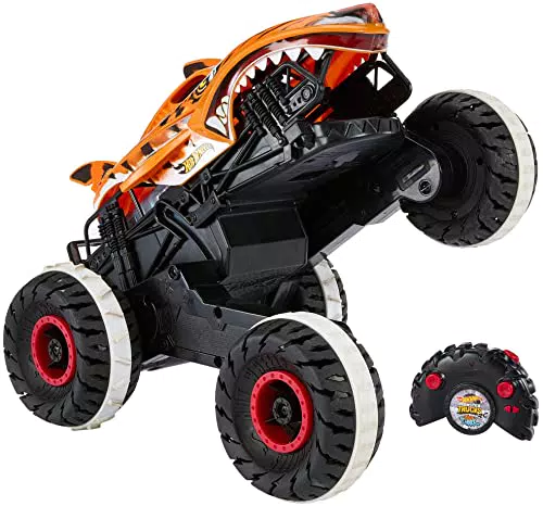 Hot Wheels Monster Trucks Ferngesteuertes Auto Tiger Shark mit Terrain Stomp Technologie