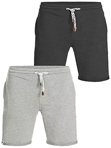 Indicode Herren 2-Pack Eddy 2er-Pack Sweatshorts, Sweat Shorts Sporthose Joggingshorts Navy/Black XX