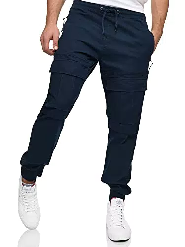 Indicode Herren Dennis Cargohose aus 98% Baumwolle mit 6 Taschen
