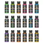 INK LAB Metallic Acrylfarben Set 18 Farben Ungiftig Metallic Künstlerfarben Malfarben für Anfänger Steine Leinwand Papier Holz Keramik