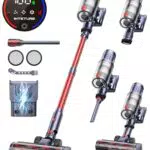 INTETURE Akku Staubsauger, kabellos, 45KPa, 550W, Touchscreen, Anti-Verhedderung-Bürste