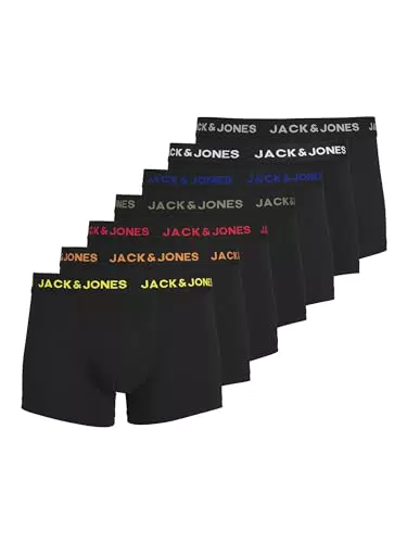 Herren Jack & Jones Set 3er Pack JACCRAZY SOLID Trunks Boxershorts Stretch Unterhose Basic Unterwäsche