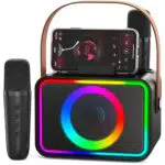Wowstar Karaoke Anlage mit Bluetooth Lautsprecher und 2 Mikrofonen für Partys