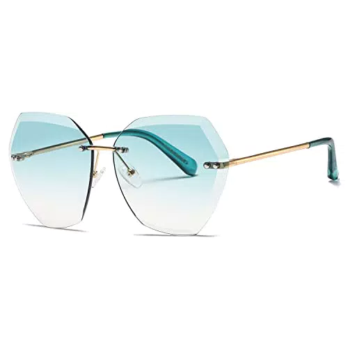 Kimorn Damen Sonnenbrillen Klassische randlose Diamant-Schneidlinse AE0534