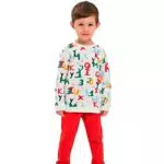Deiko Unisex Kinder Kleidung Set - Langärmliges Oberteil und Hose mit Taschen