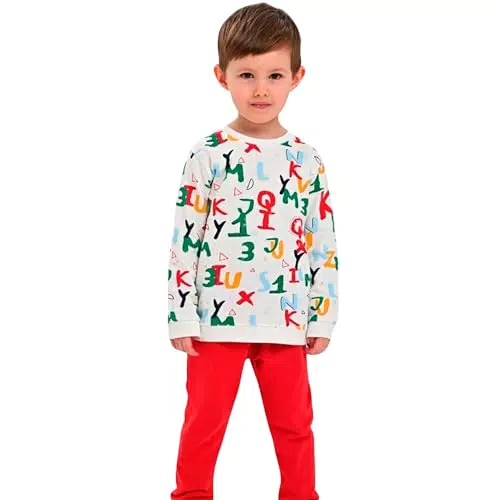 Deiko Unisex Kinder Kleidung Set - Langärmliges Oberteil und Hose mit Taschen