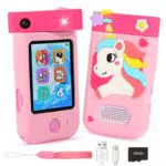 ZUEOKAI Kinderkamera Smartphone Spielzeug für 3-8 Jahre mit 180° Objektiv