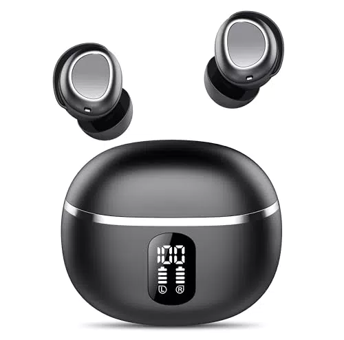 Kopfhörer Bluetooth 5.3 mit 4 ENC Mikrofon, IPX7 wasserdicht, 50 Stunden Laufzeit