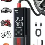 Lamicall Elektrische Luftpumpe - Tragbare Akku Fahrradpumpe mit Digital Manometer