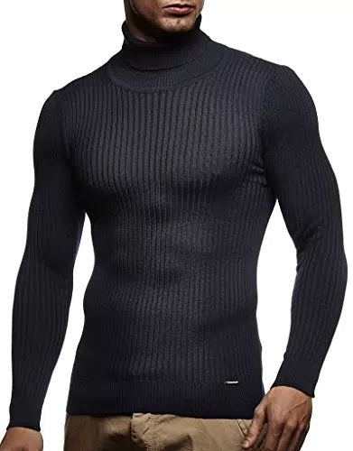 Leif Nelson Rollkragenpullover Herren - Dünner Strickpullover für Winter und Sommer