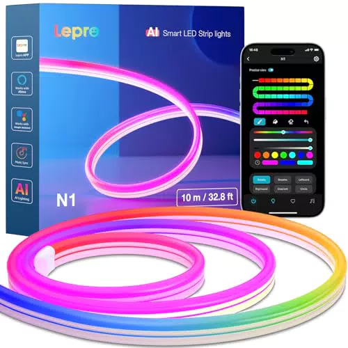 Lepro AI Neon LED Strip N1 – App-gesteuertes Lichtband für kreative Deko und Partys