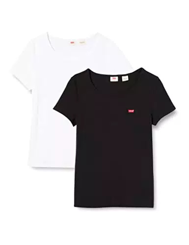 Levi's Damen 2-Pack Tee T-Shirt, White + & White +, M
