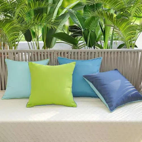 Lewondr Outdoor wasserdichte Kissenbezüge Doppelseitig Polyester für Lounge und Garten