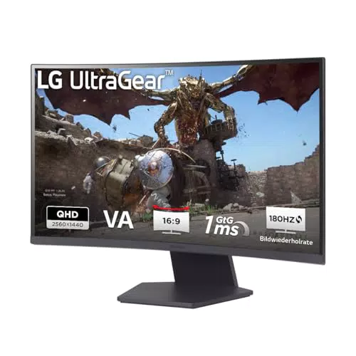 LG Electronics 27GS60QX-B UltraGear Curved QHD Gaming Monitor 27", 2560x1440, 180Hz