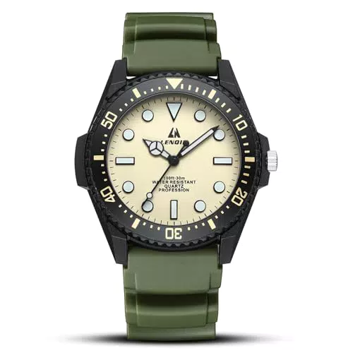 Herren Edelstahl Armbanduhr - Wasserdichte Analoguhr mit Datum und Leuchtzeigern