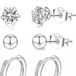 LOUMILEO Ohrstecker Silber 925 Damen Hypoallergen mit Cubic Zirkonia