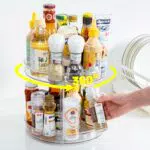 LUZOON Drehteller Organizer 2 Etagen - Küchen Organizer für Gewürze und Kosmetik