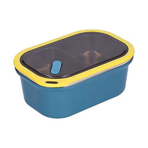 Lyrlody Lunchbox mit 2 Fächern und Edelstahlbesteck - tragbare, luftdichte Box