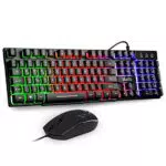 Mafiti Kabelgebundenes Tastatur und Maus Set mit LED Hintergrundbeleuchtung QWERTZ