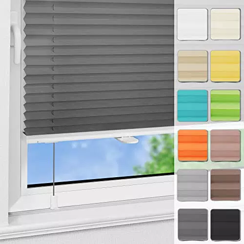 Magiea Plissee Klemmfix Sichtschutz für Türen und Fenster - Sonnenschutz Rollo