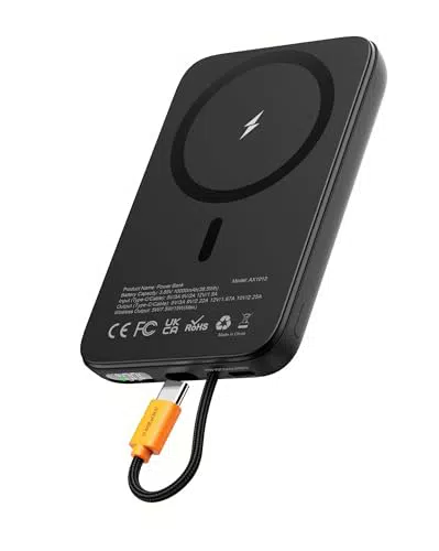 AsperX 10000mAh Magnetische Wireless Powerbank mit 22.5W PD und USB-C Kabel