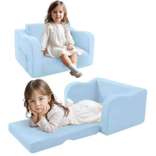 MeMoreCool Kindersofa Ausklappbar – Bequemes 2-in-1 Schlafsofa für Kinder