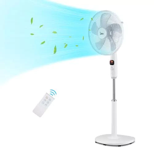 Midea FS40-16CR Standventilator mit Fernbedienung, 12 Geschwindigkeiten, leise