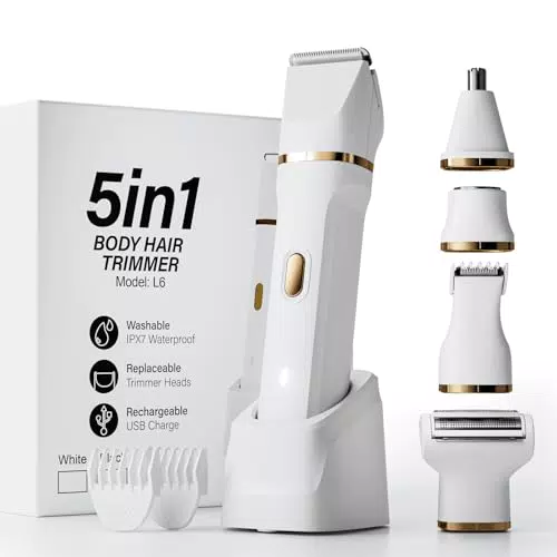 MIFXIN 5-in-1 Damenrasierer, Damen-Bikini-Trimmer, nass und trocken