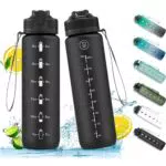 NAVTUE Sport-Wasserflasche mit Strohhalm, auslaufsicher, BPA-frei, Tritan
