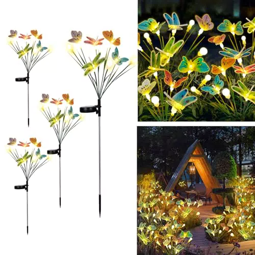 NEXVIN Solarlampen für Garten – Wasserdichte 32 LED Firefly Solarleuchten