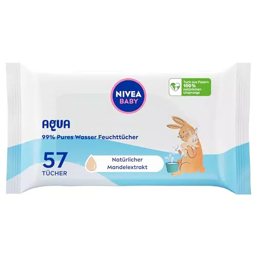 NIVEA Baby Aqua Feuchttücher – Hypoallergene Reinigung für empfindliche Haut