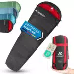 NORDMUT® Mumienschlafsack für Camping und Outdoor – 3-Jahreszeiten Schlafsack