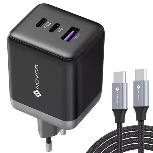 NOVOO 100W USB-C Ladegerät GaN Ⅲ – Schnellladegerät für MacBook und Smartphones