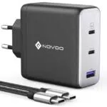 NOVOO 120W USB C Ladegerät GaN III 3-Port für MacBook Pro, Dell XPS, iPhone 15