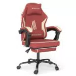 NSMAZXO Gaming Stuhl ergonomisch mit Fußstütze, Kopfstütze und Lendenkissen