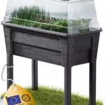 Ondis24 Victoria Hochbeet Blumenkübel mit Gewächshaus und Tröpfchenbewässerung