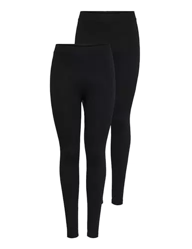 ONLY Damen Onllive Love New 2-pk nos Leggings, Schwarz