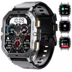 OUKITEL Smartwatch Herren - Impermeable IP68, 100+ Sportmodi, Bluetooth-Anrufe