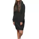 OZONEE Damen Hoodie Kapuzenpullover Sweatjacke Kleid Langarm Sport 777/3127B
