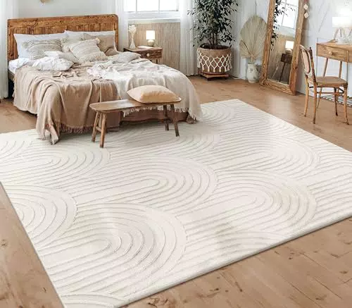Paco Home Teppich Wohnzimmer Schlafzimmer Kurzflor Skandinavisches Boho Muster Geometrisch Rauten Motiv Einfarbig Weich Modern