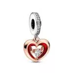 PANDORA Herz Charm-Anhänger aus Sterlingsilber, kompatibel mit Moments Armbändern