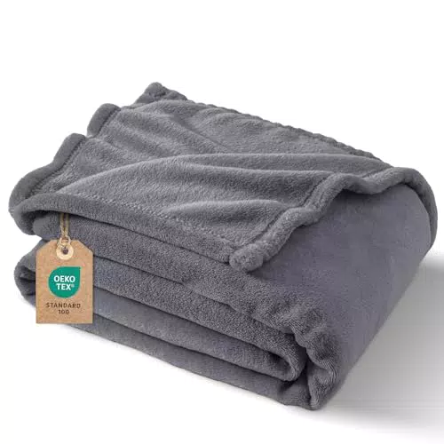 PHF Kuscheldecke Flauschig - Oeko-Tex Wunderschöne Wohndecke für Sofa und Bett