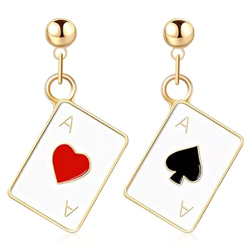 Poker Ohrringe für Frauen – Elegante vergoldete Spielkarten-Charms Schmuck