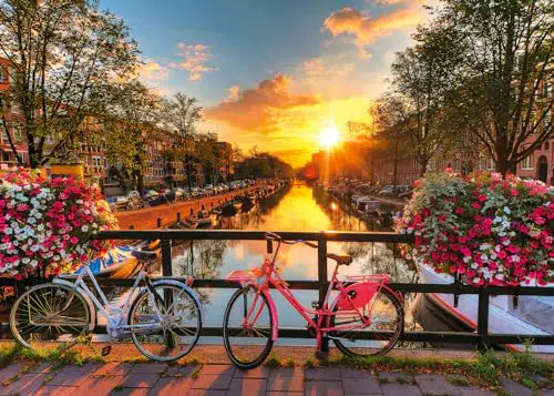 Ravensburger Puzzle 12000662 Fahrräder in Amsterdam – Puzzle für Erwachsene und Kinder
