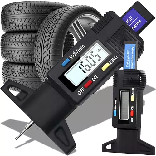 Retoo Digitaler Reifenprofiltiefenmesser mit LCD Display 0–25,4 mm