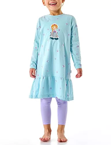 Schiesser Mädchen Schlafanzug Nachthemd mit Leggings aus 100% Bio-Baumwolle