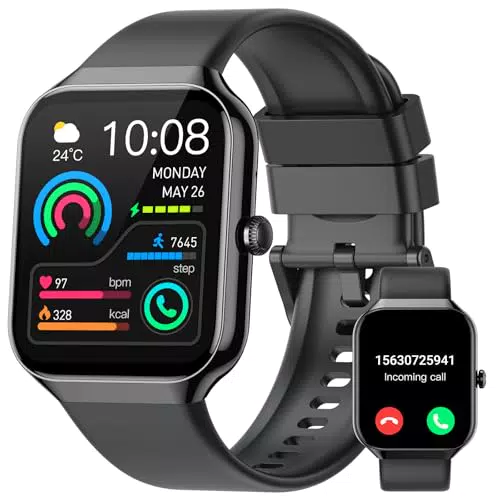Smartwatch Herren Damen - 1.96" Fitnessuhr mit Telefonfunktion und SpO2 Tracker