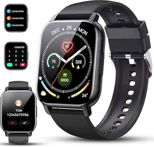 Smartwatch Herren Damen mit Telefonfunktion, IP68 wasserdicht, Fitnessuhr