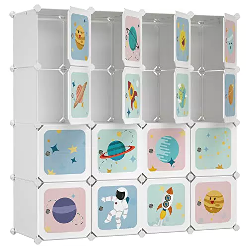SONGMICS Kleiderschrank DIY, Aufbewahrungsschrank für hängende Kleidung, LPC905W01